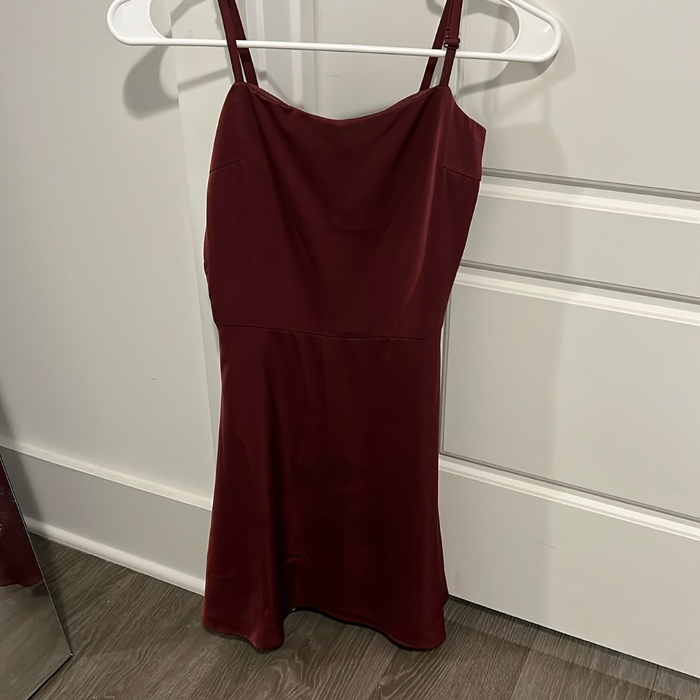 Red Satin Mini Dress